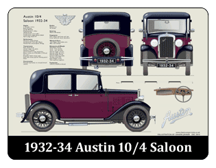 Austin 10/4 Saloon 1932-34 Mouse Mat